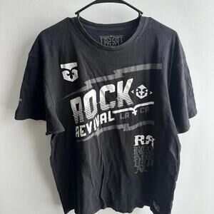 Rock Revival Black Graphic T-Shirt Adult Size XL Made in USA